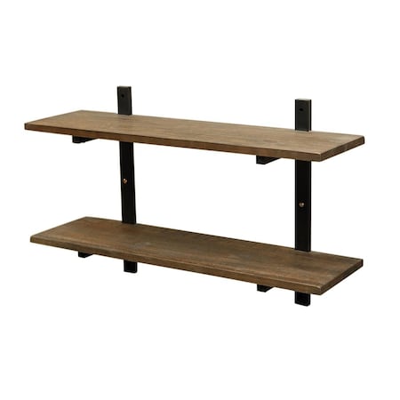 Kd 36 in. Pomona Metal & Solid Wood Wall Shelf KD3250839